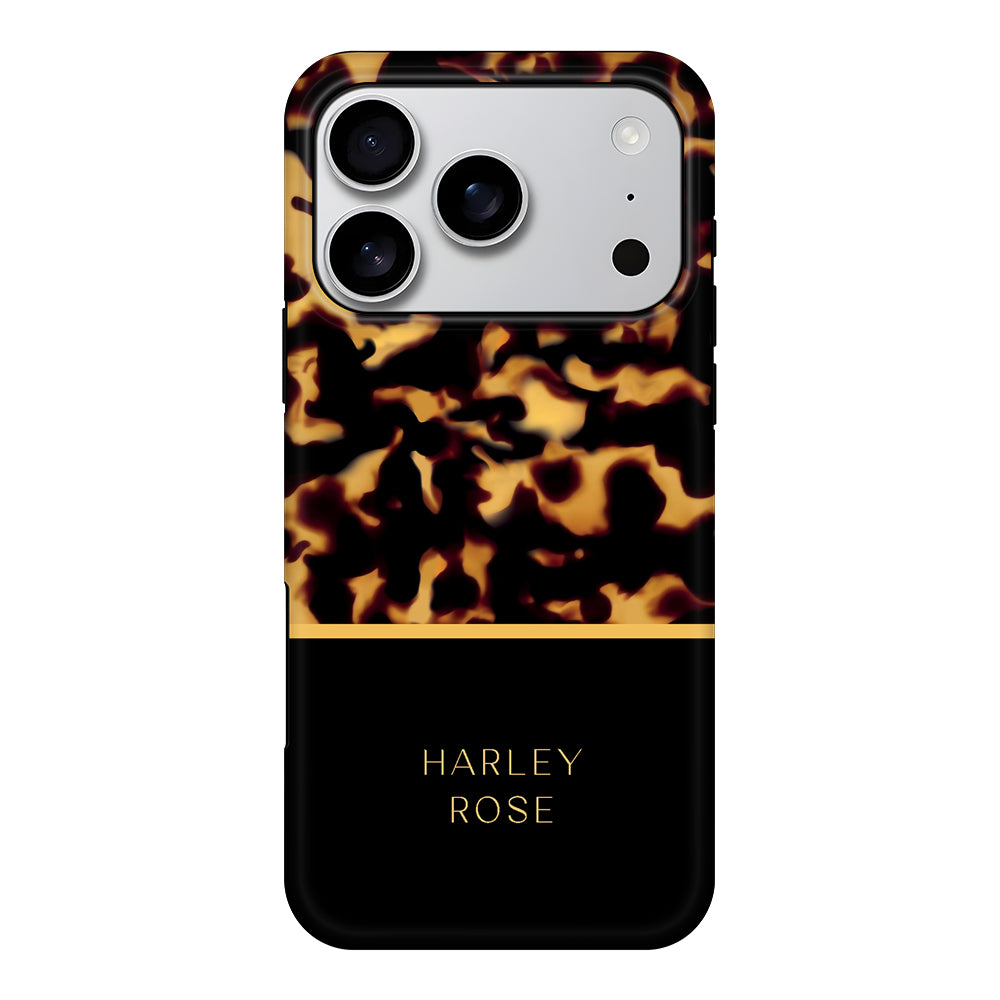 Apple iPhone 17 Pro / Tough MagSafe Personalized Text Luxury Tortoise Shell Pattern, Phone Case - Stylizedd.com