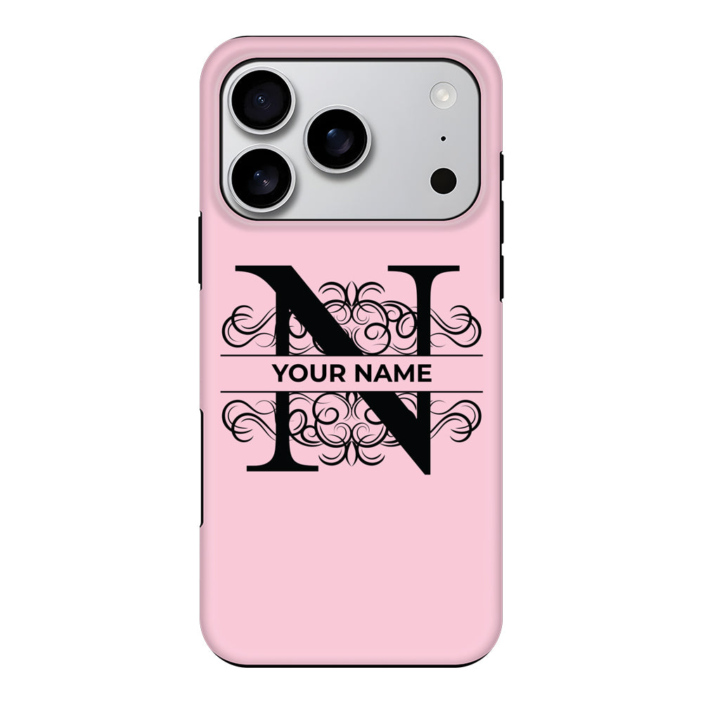 Apple iPhone 17 Pro / Tough MagSafe Split Floral Initial Phone Case - Stylizedd.com