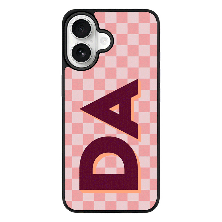Apple iPhone 17 / Rugged MagSafe Custom Monogram Initial Small Checkerboard, Phone Case - Stylizedd.com
