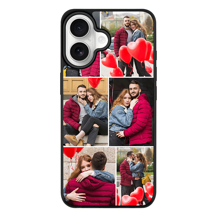 Apple iPhone 17 / Rugged MagSafe Personalised Valentine Photo Collage Grid, Phone Case - Stylizedd.com