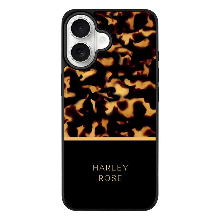Apple iPhone 17 / Rugged MagSafe Personalized Text Luxury Tortoise Shell Pattern, Phone Case - Stylizedd.com