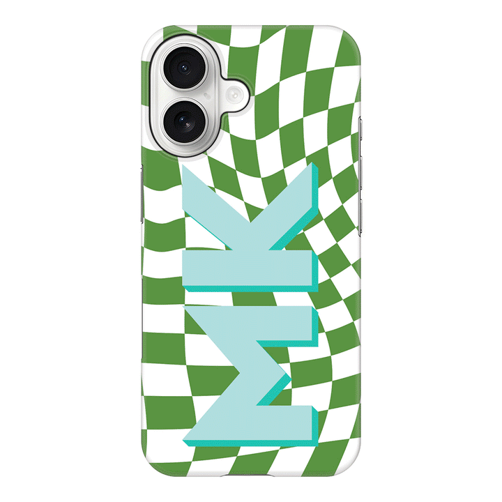 Apple iPhone 17 / Snap MagSafe Custom Monogram Initial Wavy Checkerboard, Phone Case - Stylizedd.com
