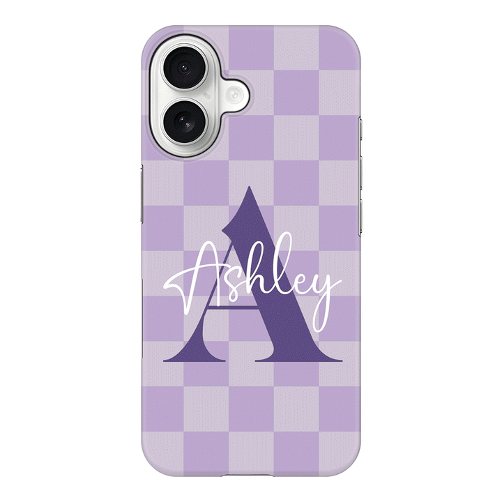 Apple iPhone 17 / Snap MagSafe Personalized Name Initial Monogram Checkerboard, Phone Case - Stylizedd.com