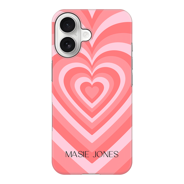 Apple iPhone 17 / Snap MagSafe Personalized Name Retro Hearts, Phone Case - Stylizedd.com