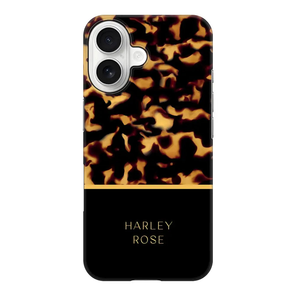 Apple iPhone 17 / Snap MagSafe Personalized Text Luxury Tortoise Shell Pattern, Phone Case - Stylizedd.com