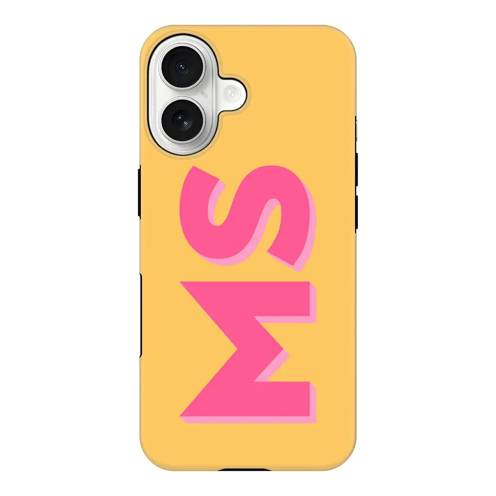 Apple iPhone 17 / Tough MagSafe Personalized Monogram Initial 3D Shadow Text Phone Case - Stylizedd.com