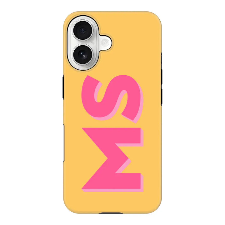 Apple iPhone 17 / Tough MagSafe Personalized Monogram Initial 3D Shadow Text Phone Case - Stylizedd.com