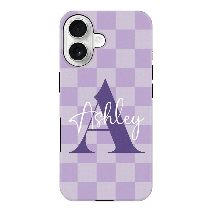 Apple iPhone 17 / Tough MagSafe Personalized Name Initial Monogram Checkerboard, Phone Case - Stylizedd.com