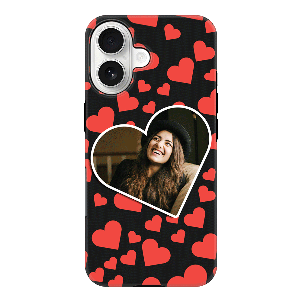 Apple iPhone 17 / Tough MagSafe Custom Photo Heart shaped, Phone Case - Stylizedd.com