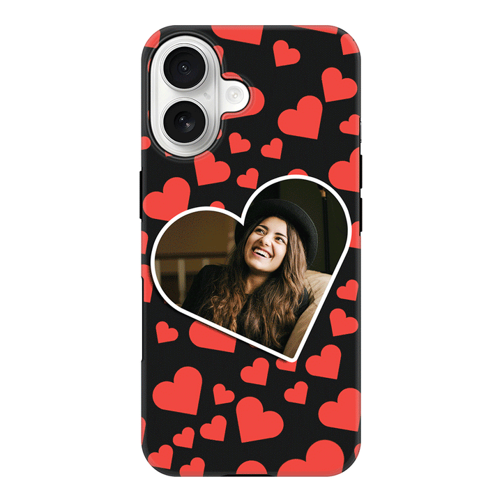 Apple iPhone 17 / Tough MagSafe Custom Photo Heart shaped, Phone Case - Stylizedd.com