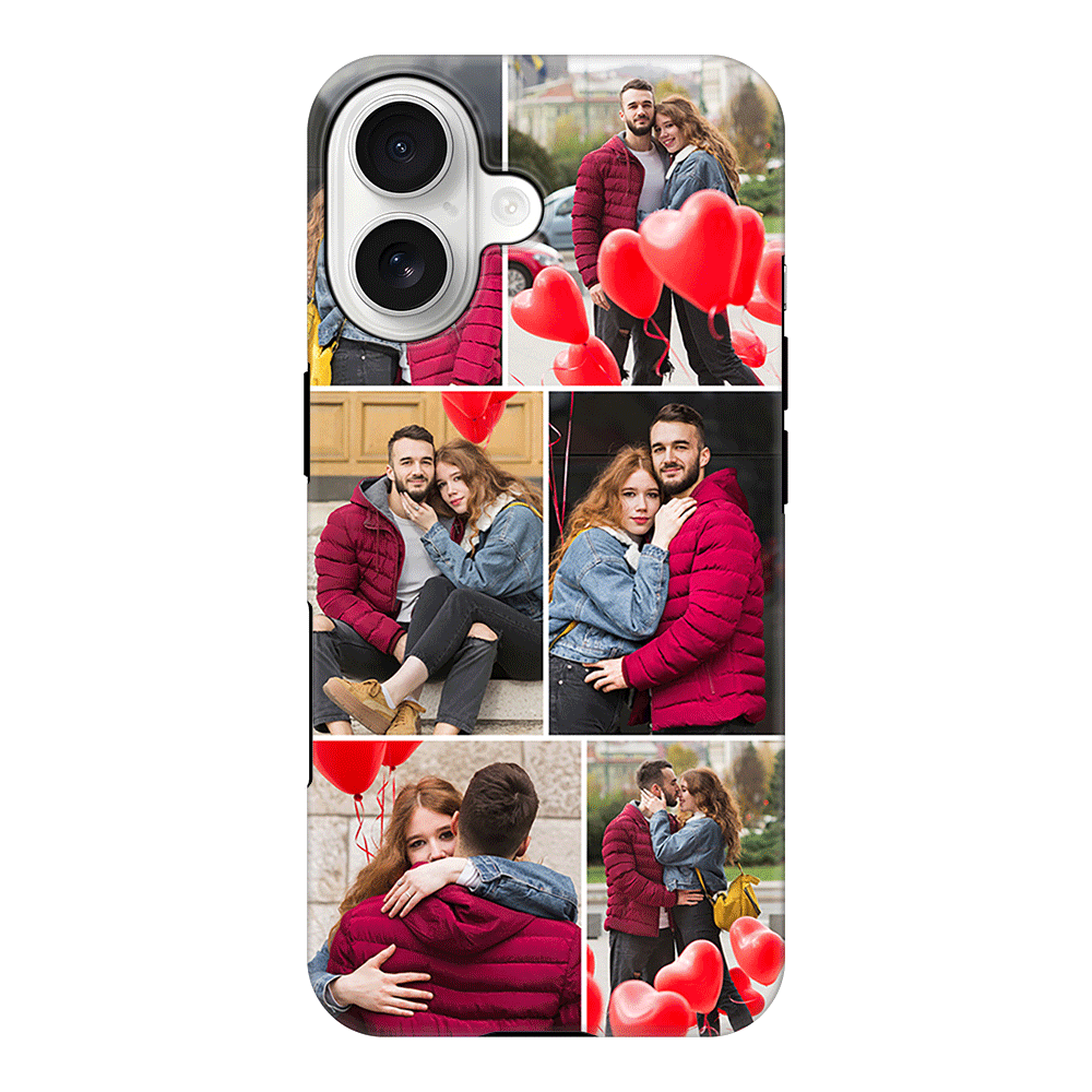 Apple iPhone 17 / Tough MagSafe Personalised Valentine Photo Collage Grid, Phone Case - Stylizedd.com