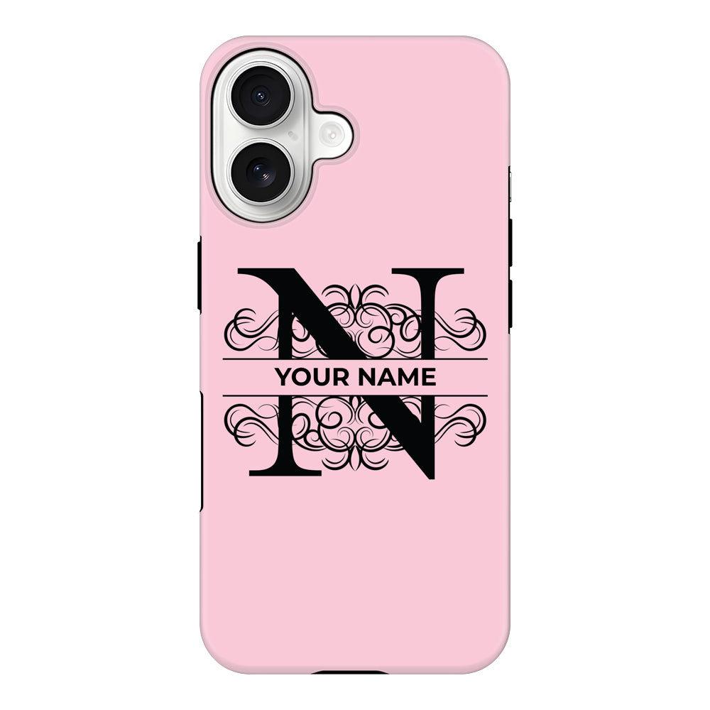 Apple iPhone 17 / Tough MagSafe Split Floral Initial Phone Case - Stylizedd.com