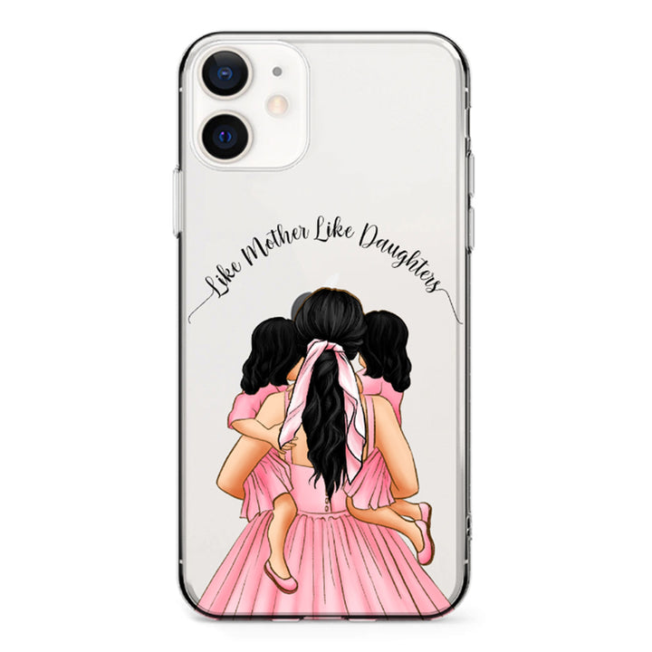 Apple iPhone 11 / Clear Classic Mother 2 daughters Custom Clipart, Text Phone Case - Stylizedd.com