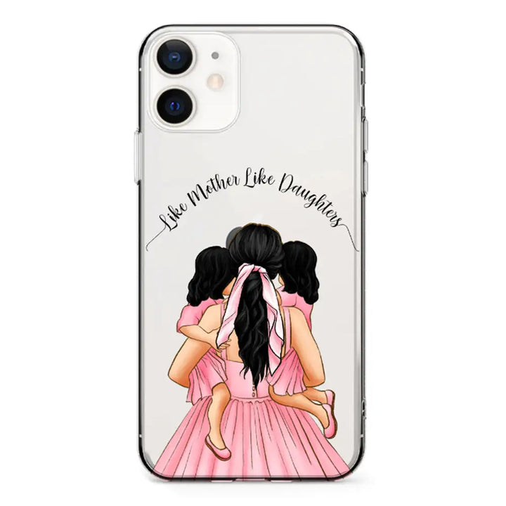 Apple iPhone 11 / Clear Classic Mother 2 daughters Custom Clipart, Text Phone Case - Stylizedd.com