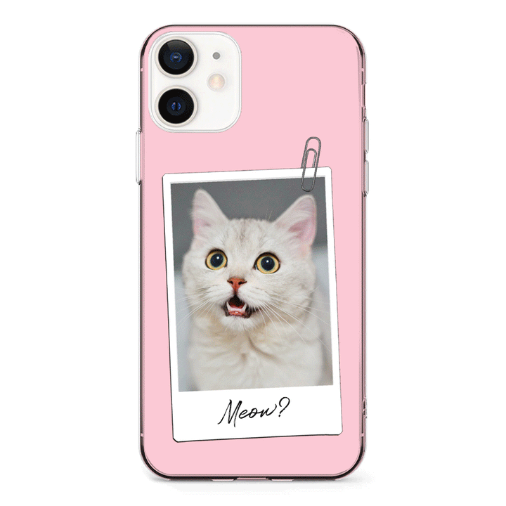 Apple iPhone 11 / Clear Classic Polaroid Photo Pet Cat, Phone Case - Stylizedd.com