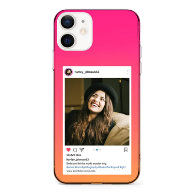 Apple iPhone 11 / Clear Classic Phone Case Custom Photo Instagram Post Template, Phone Case - Stylizedd