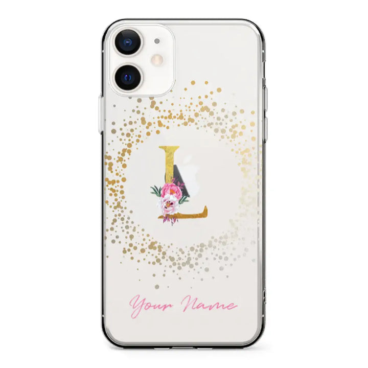 Apple iPhone 11 / Clear Classic Floral Initial Phone Case - Stylizedd.com