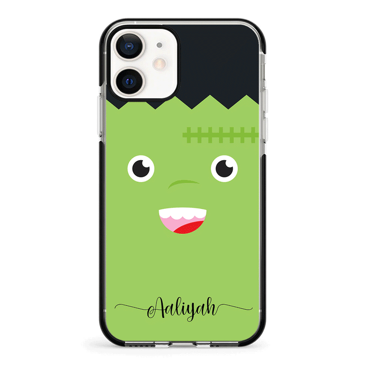 Apple iPhone 11 / Impact Pro Black Personalized Text Cute Monsters, Phone Case - Stylizedd.com