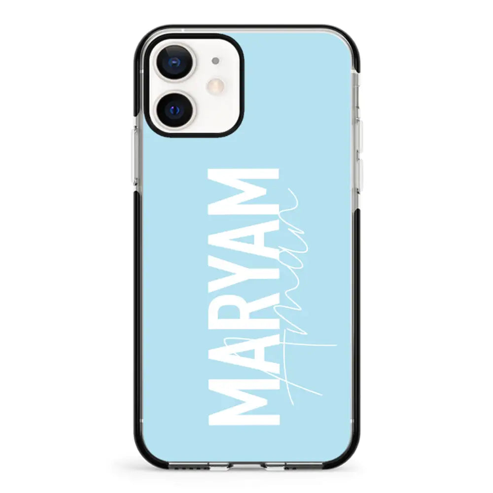 Apple iPhone 11 / Impact Pro Black Personalized Name Vertical, Phone Case - Stylizedd.com