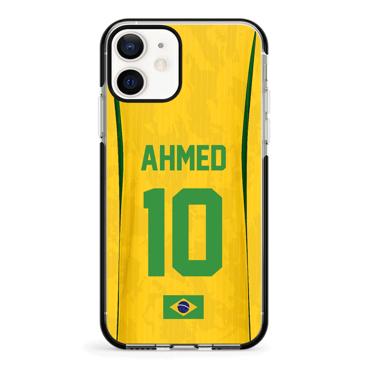 Apple iPhone 11 / Impact Pro Black Personalized Football Jersey Phone Case Custom Name & Number - Stylizedd.com