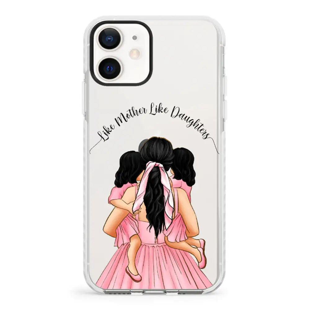 Apple iPhone 11 / Impact Pro White Phone Case Mother 2 daughters Custom Clipart, Text Phone Case - Stylizedd.com