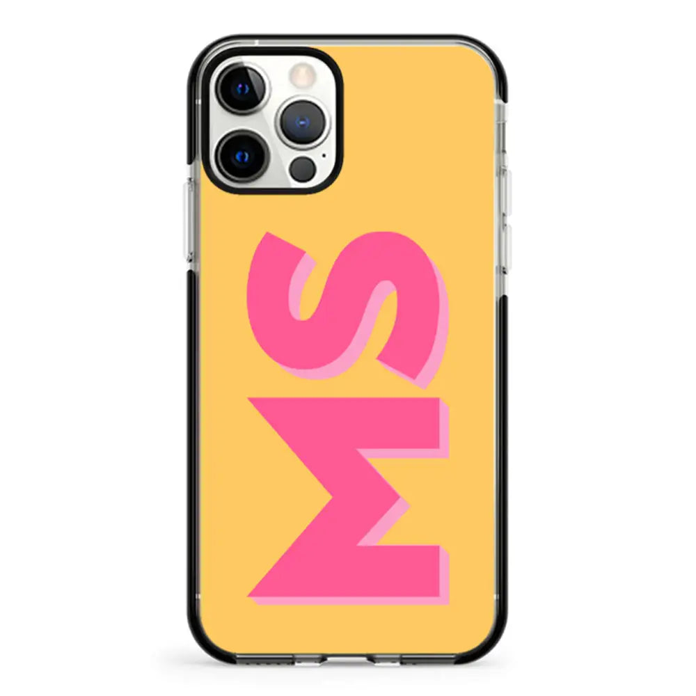 Apple iPhone 11 Pro / Impact Pro Black Personalized Monogram Initial 3D Shadow Text Phone Case - Stylizedd.com