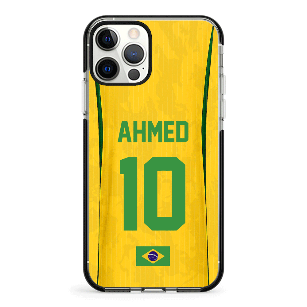 Apple iPhone 11 Pro / Impact Pro Black Personalized Football Jersey Phone Case Custom Name & Number - Stylizedd.com