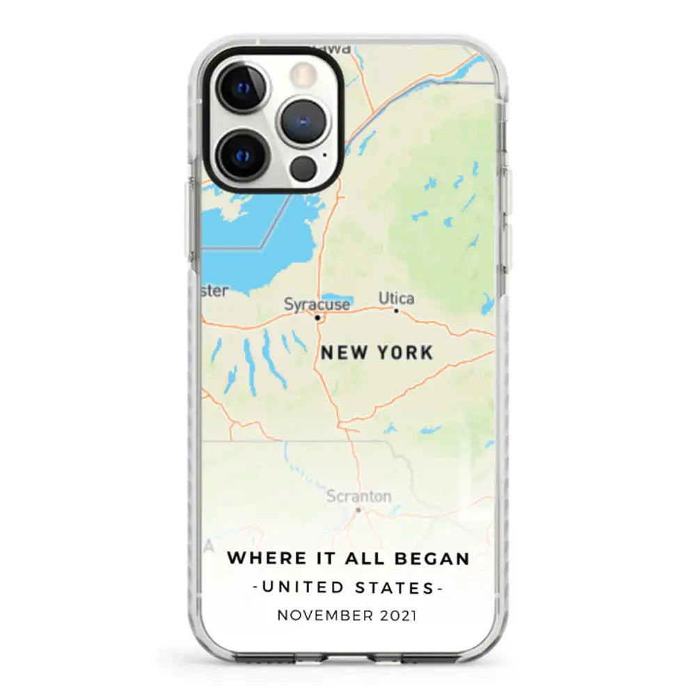 Apple iPhone 11 Pro / Impact Pro White Personalized map, Phone Case - Stylizedd.com