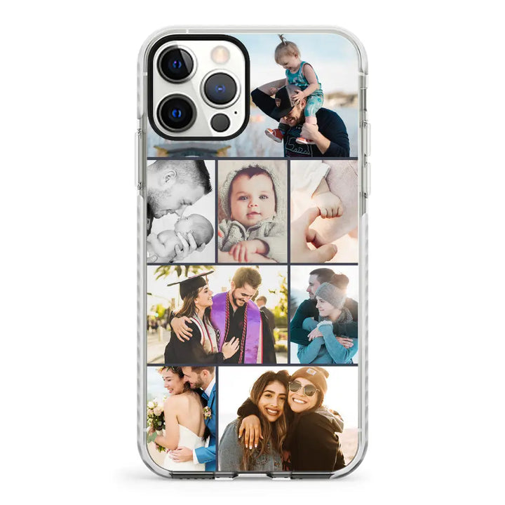 Apple iPhone 11 Pro / Impact Pro White Personalised Photo Collage Grid Phone Case - Stylizedd.com