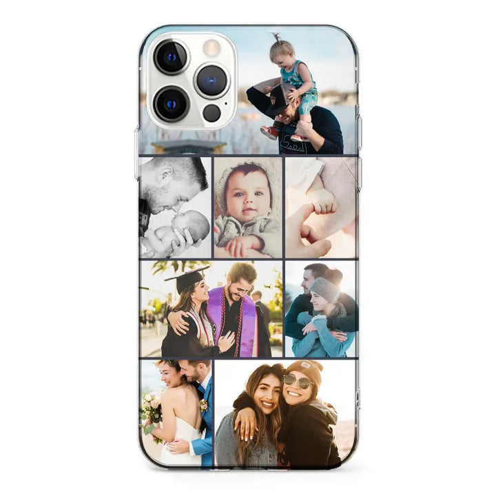 Apple iPhone 11 Pro Max / Clear Classic Personalised Photo Collage Grid Phone Case - Stylizedd.com