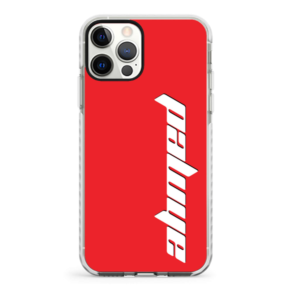 Apple iPhone 11 Pro Max / Impact Pro White Custom Text, Vertical Name Phone Case - Stylizedd.com
