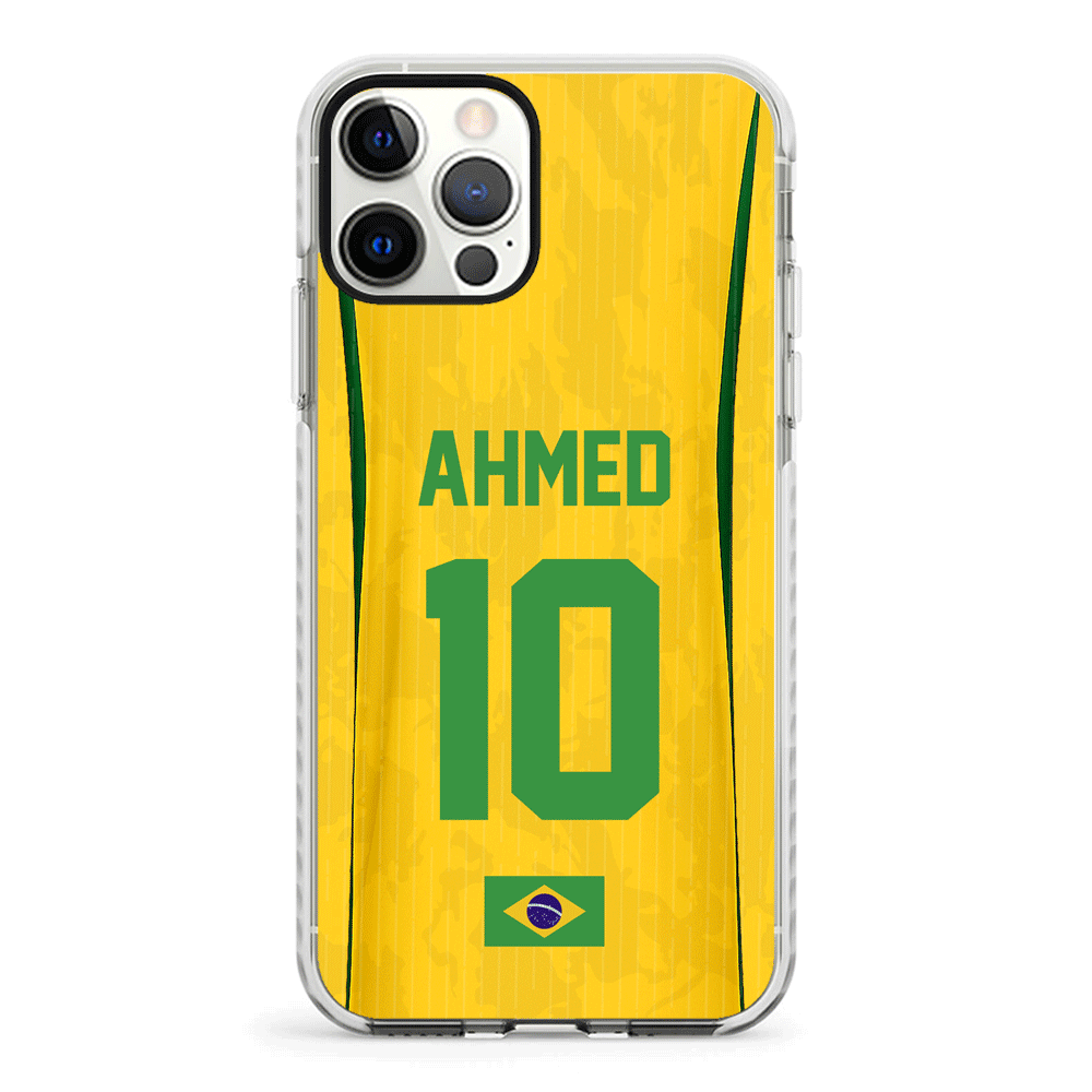 Apple iPhone 11 Pro Max / Impact Pro White Personalized Football Jersey Phone Case Custom Name & Number - Stylizedd.com