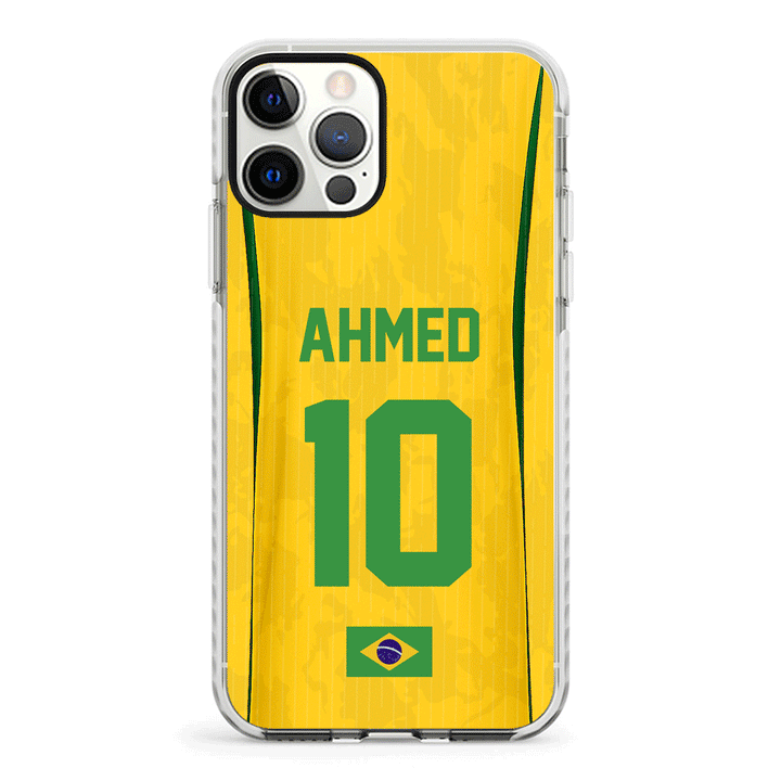 Apple iPhone 11 Pro Max / Impact Pro White Personalized Football Jersey Phone Case Custom Name & Number - Stylizedd.com