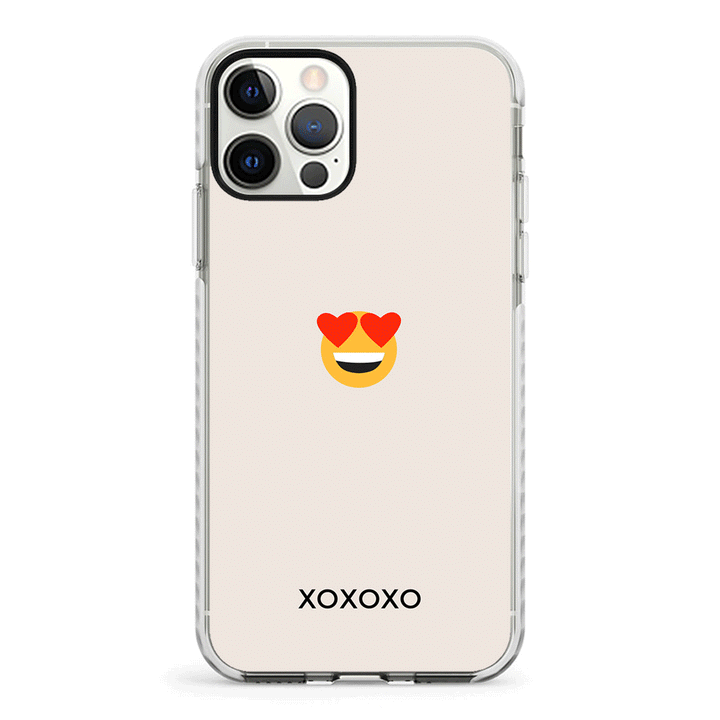 Apple iPhone 11 Pro Max / Impact Pro White Custom Text Emojis Emoticons, Phone Case - Stylizedd.com