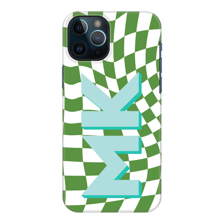 Apple iPhone 11 Pro / Snap Classic Custom Monogram Initial Wavy Checkerboard, Phone Case - Stylizedd.com