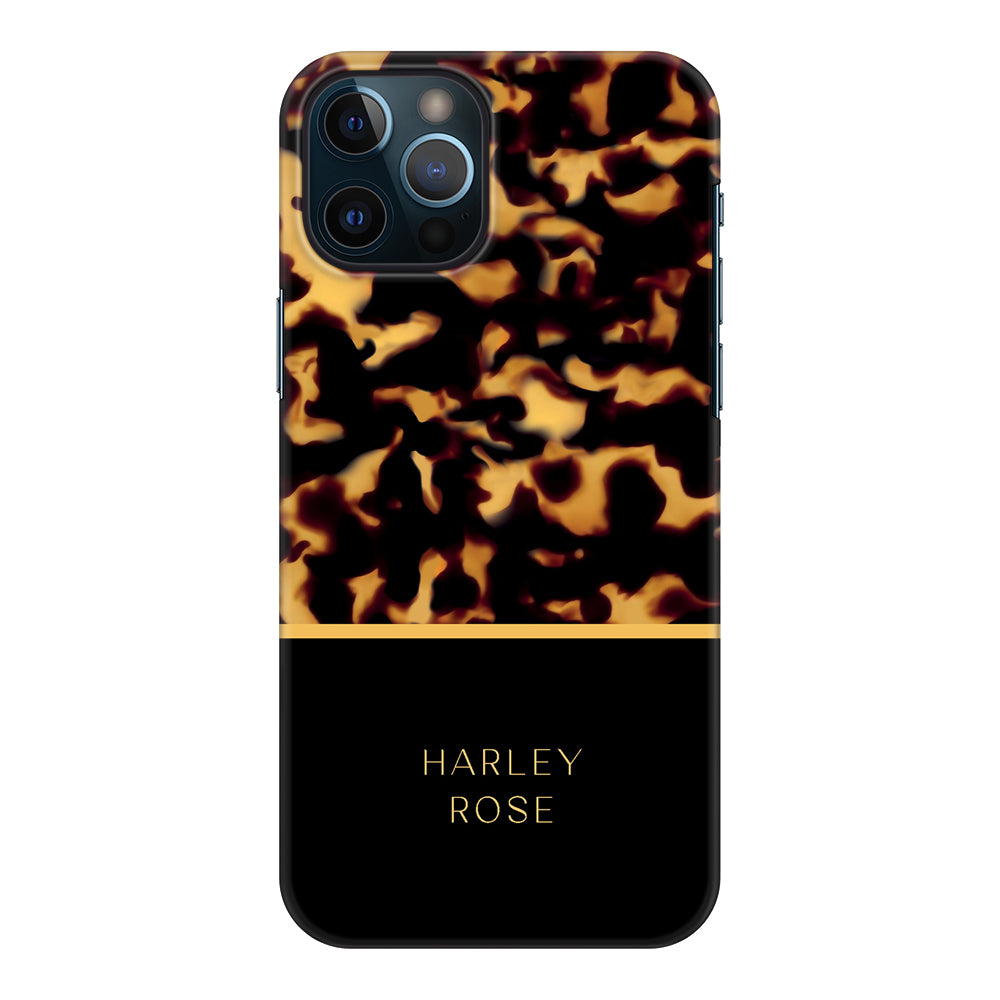 Apple iPhone 11 Pro / Snap Classic Personalized Text Luxury Tortoise Shell Pattern, Phone Case - Stylizedd.com