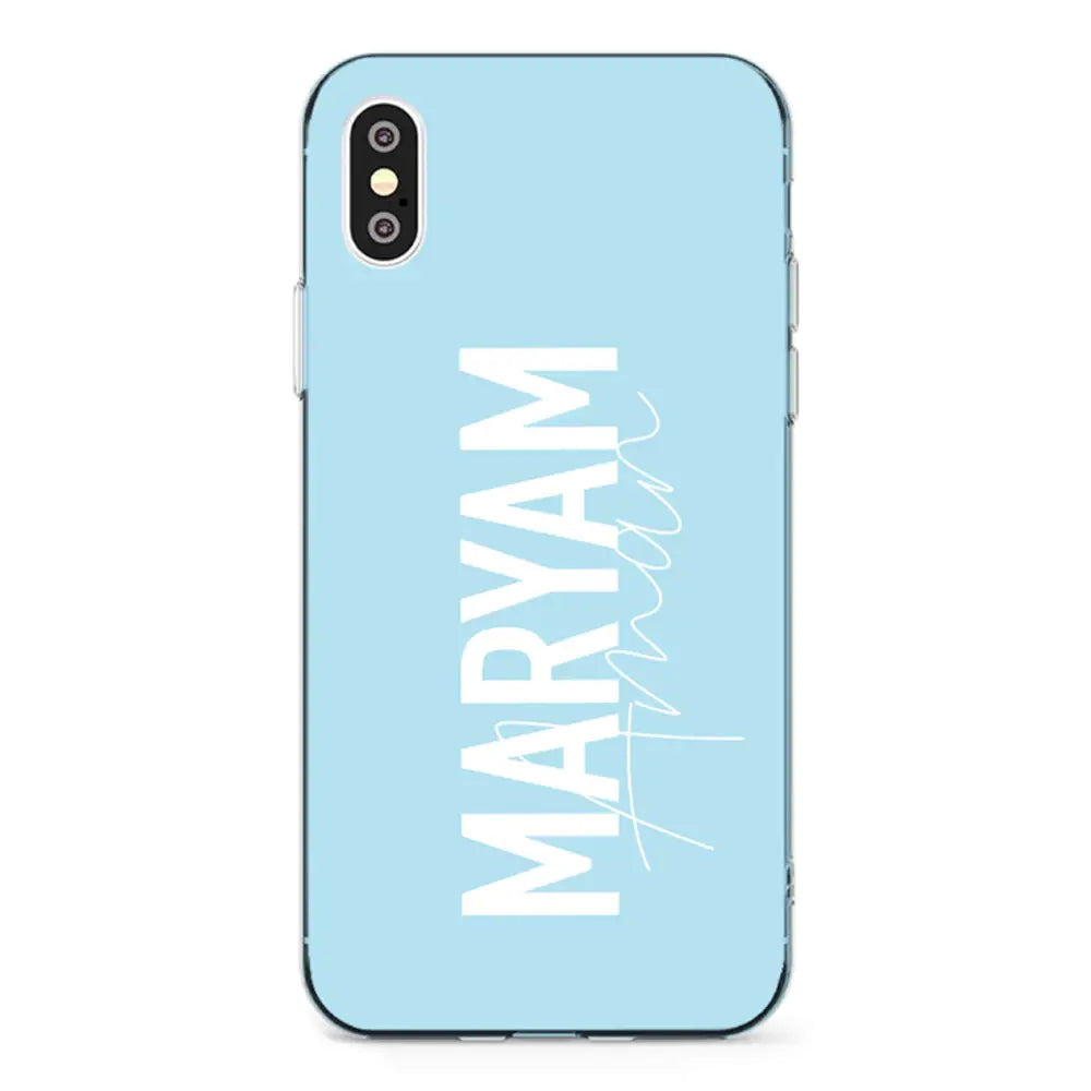 Apple iPhone X / iPhone XS / Clear Classic Personalized Name Vertical, Phone Case - Stylizedd.com