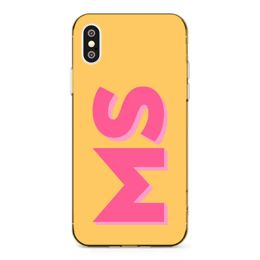 Apple iPhone X / iPhone XS / Clear Classic Personalized Monogram Initial 3D Shadow Text Phone Case - Stylizedd.com