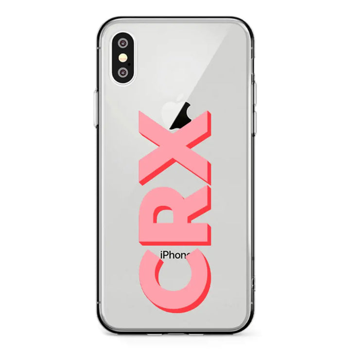 Apple iPhone X / iPhone XS / Clear Classic Personalized Monogram Initial 3D Shadow Text Phone Case - Stylizedd.com