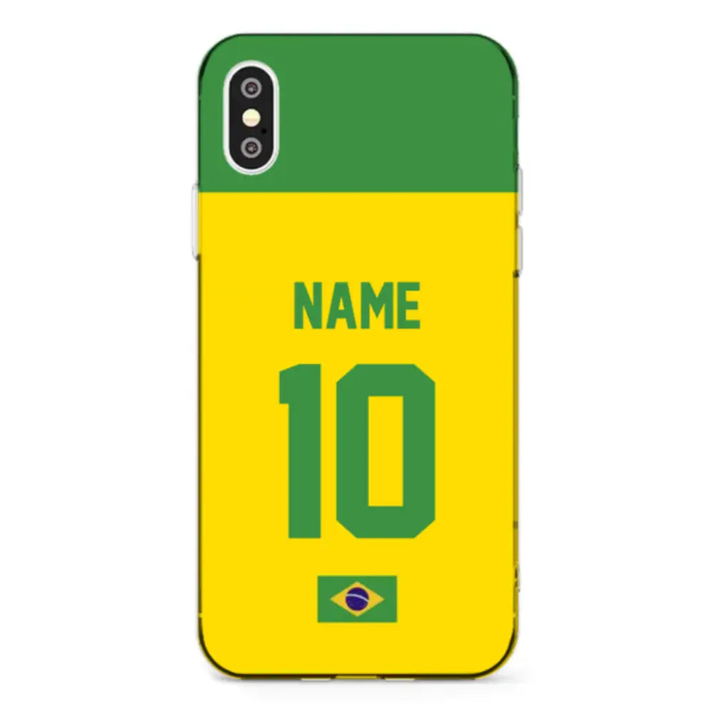 Apple iPhone X / iPhone XS / Clear Classic Personalized Football Jersey Phone Case Custom Name & Number - Stylizedd.com