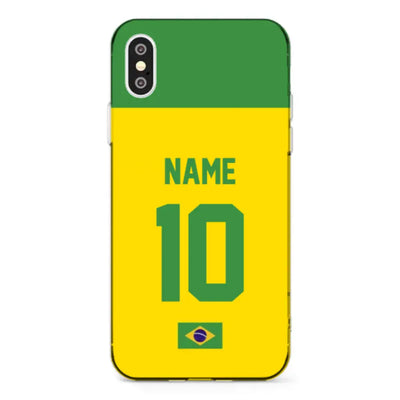 Apple iPhone X / iPhone XS / Clear Classic Phone Case Personalized Football Jersey Phone Case Custom Name & Number - Stylizedd.com