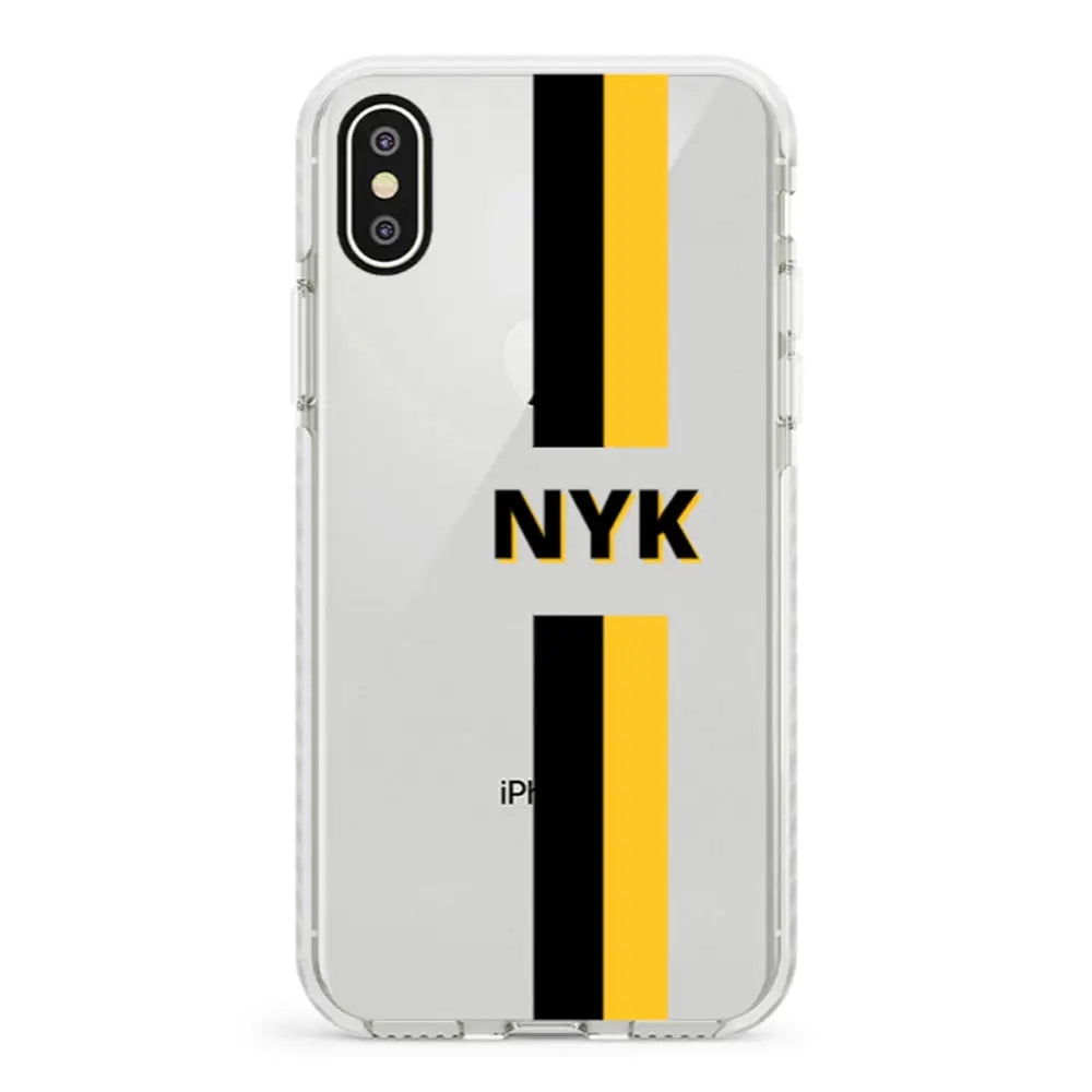 Apple iPhone X / iPhone XS / Impact Pro White Custom Striped Monogram Phone Case - Stylizedd.com