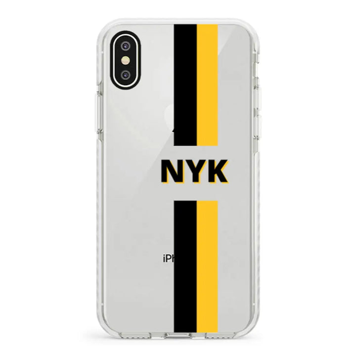 Apple iPhone X / iPhone XS / Impact Pro White Custom Striped Monogram Phone Case - Stylizedd.com