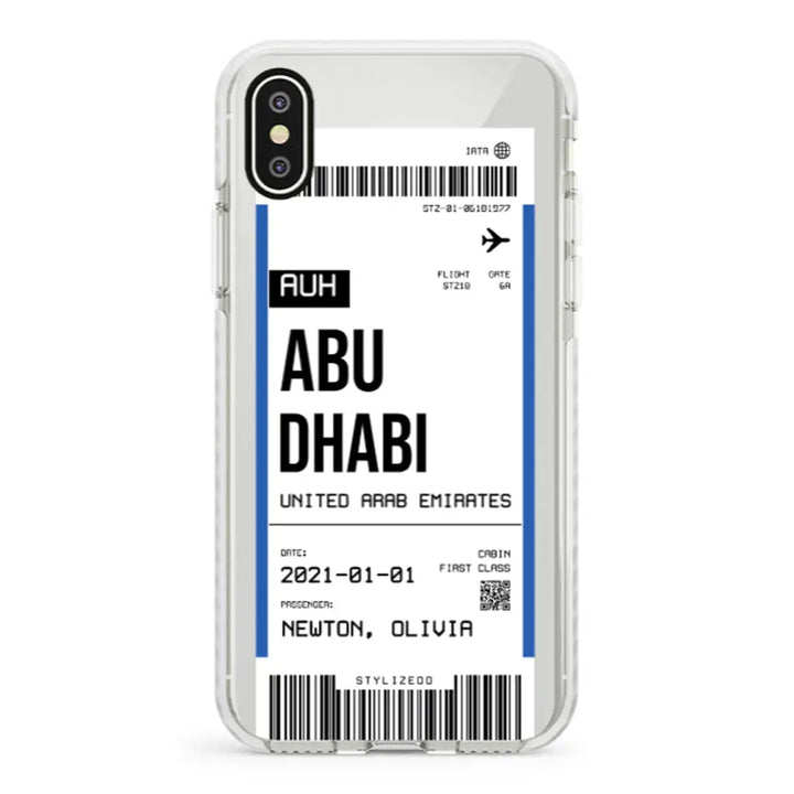 Apple iPhone X / iPhone XS / Impact Pro White Custom Flight Boarding Pass Ticket Phone Case - Stylizedd.com