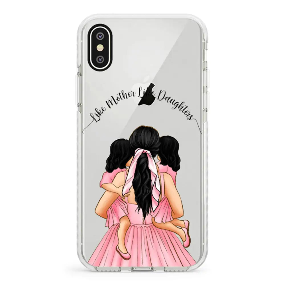 Apple iPhone X / iPhone XS / Impact Pro White Phone Case Mother 2 daughters Custom Clipart, Text Phone Case - Stylizedd.com
