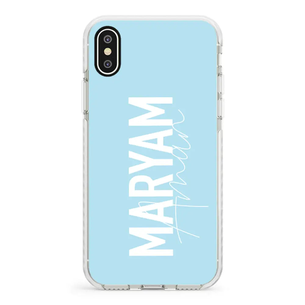 Apple iPhone X / iPhone XS / Impact Pro White Personalized Name Vertical, Phone Case - Stylizedd.com