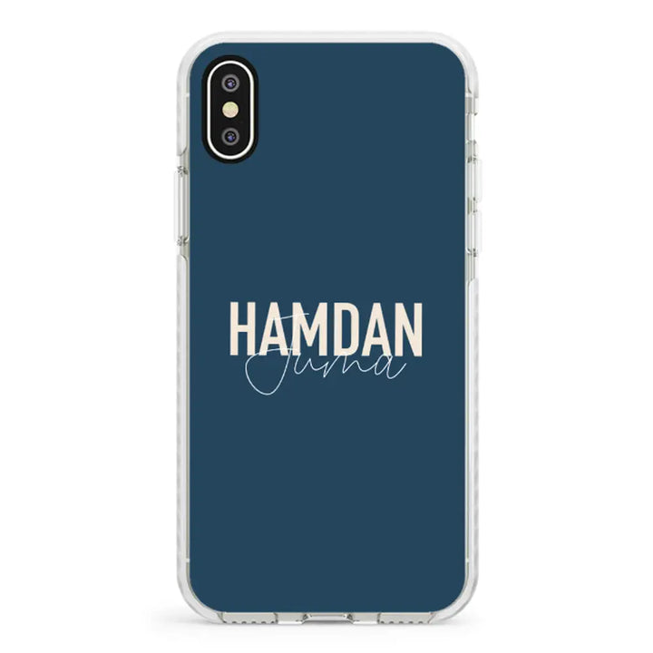 Apple iPhone X / iPhone XS / Impact Pro White Personalized Name Horizontal, Phone Case - Stylizedd.com