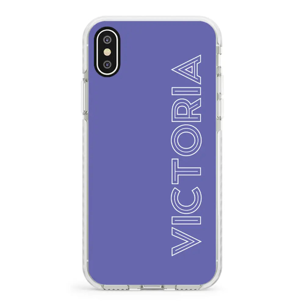 Apple iPhone X / iPhone XS / Impact Pro White Personalized Name, Custom Phone Case - Stylizedd.com