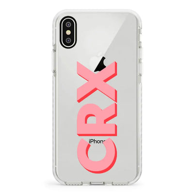 Apple iPhone X / iPhone XS / Impact Pro White Phone Case Personalized Monogram Initial 3D Shadow Text Phone Case - Stylizedd.com