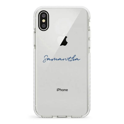 Apple iPhone X / iPhone XS / Impact Pro White Phone Case Custom Text, My Name Phone Case - Stylizedd.com